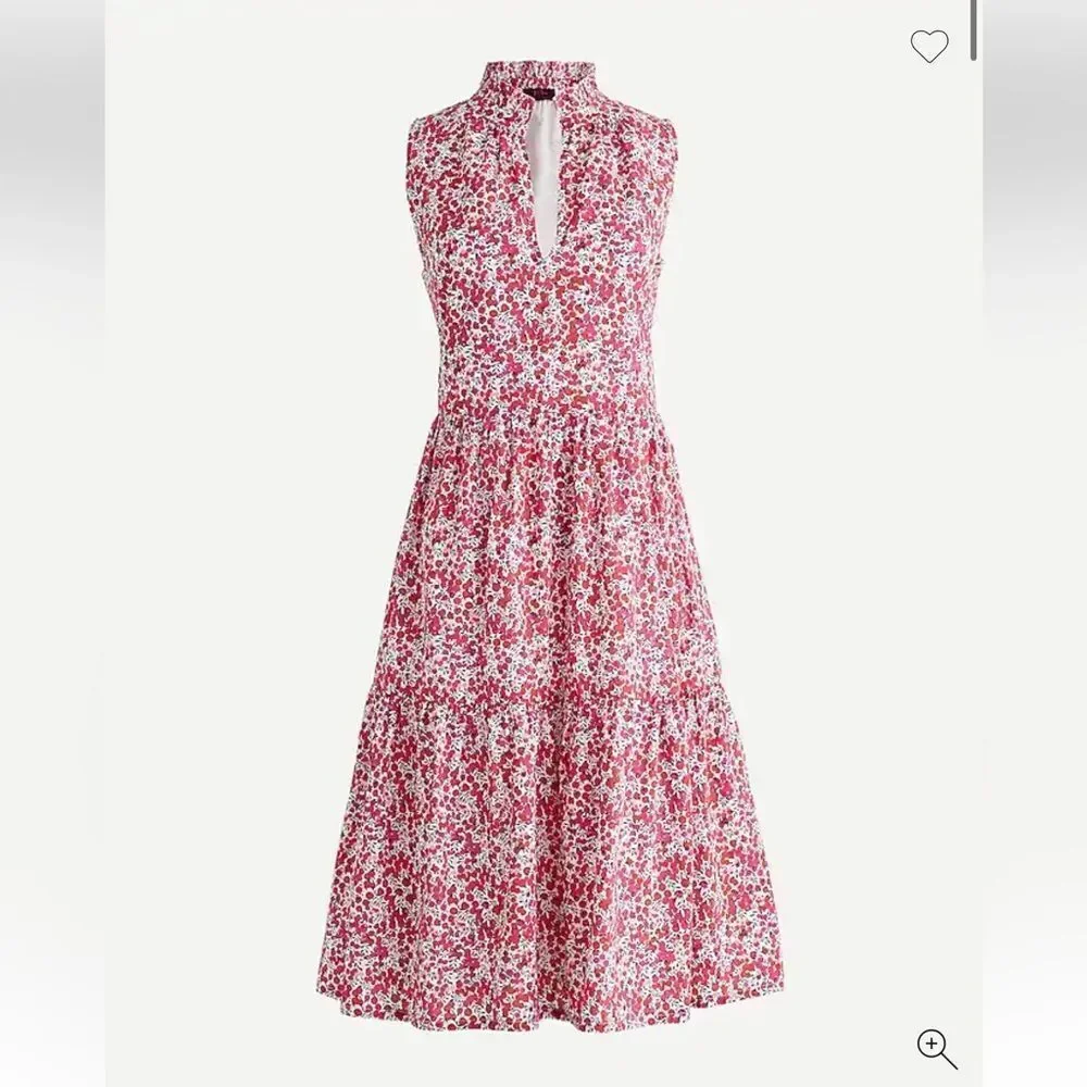 J.Crew Cotton poplin tiered popover dress in Liberty® Wiltshire print